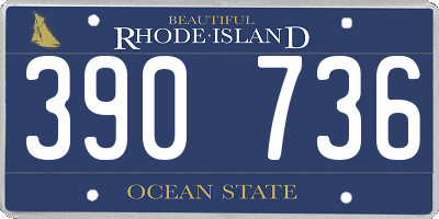 RI license plate 390736