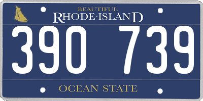 RI license plate 390739