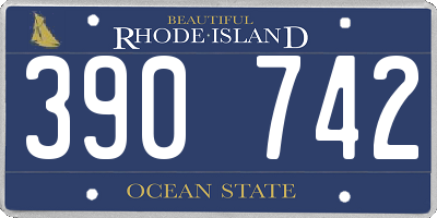 RI license plate 390742