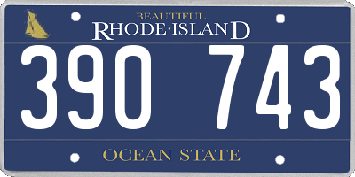 RI license plate 390743