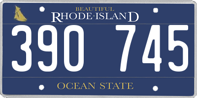 RI license plate 390745