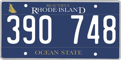 RI license plate 390748