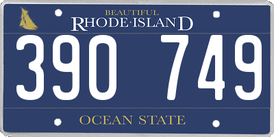 RI license plate 390749