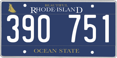 RI license plate 390751