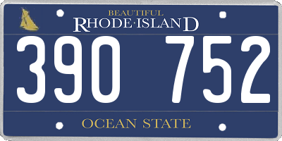RI license plate 390752