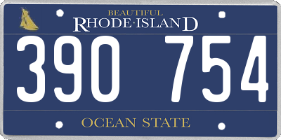 RI license plate 390754