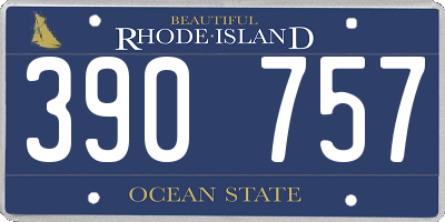 RI license plate 390757
