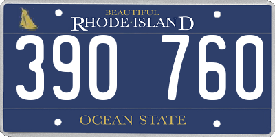 RI license plate 390760