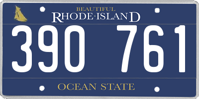 RI license plate 390761