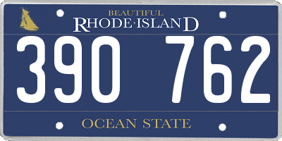 RI license plate 390762
