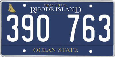 RI license plate 390763