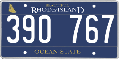 RI license plate 390767