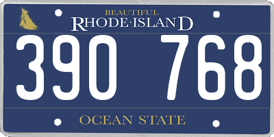 RI license plate 390768