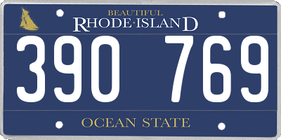 RI license plate 390769