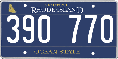 RI license plate 390770