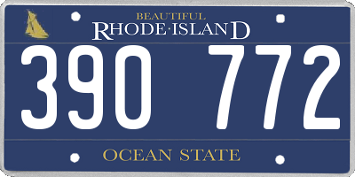 RI license plate 390772
