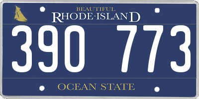 RI license plate 390773