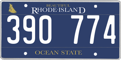 RI license plate 390774