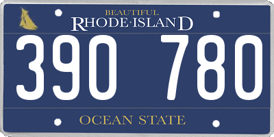 RI license plate 390780