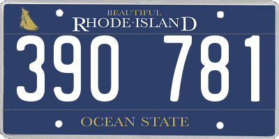 RI license plate 390781