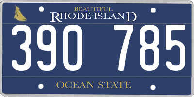 RI license plate 390785