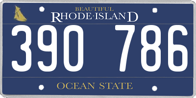RI license plate 390786