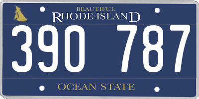 RI license plate 390787
