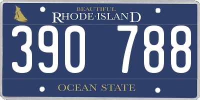 RI license plate 390788