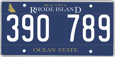 RI license plate 390789
