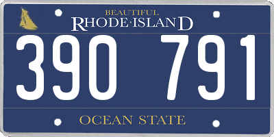RI license plate 390791