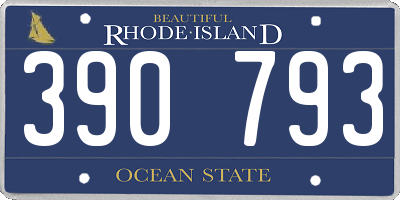 RI license plate 390793