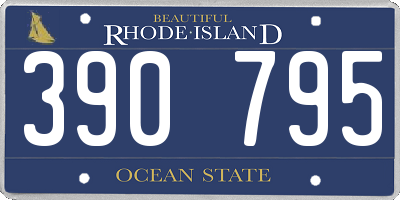 RI license plate 390795
