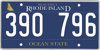 RI license plate 390796