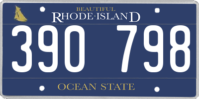RI license plate 390798