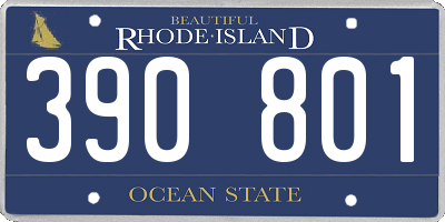 RI license plate 390801