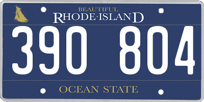 RI license plate 390804