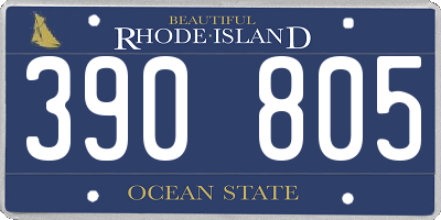 RI license plate 390805