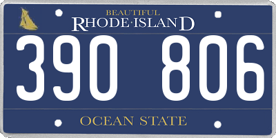 RI license plate 390806