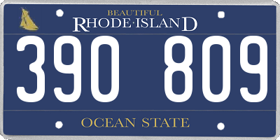RI license plate 390809