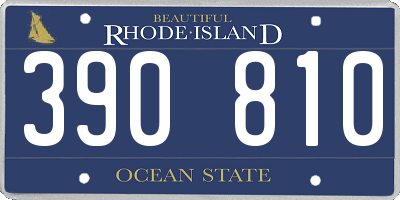 RI license plate 390810