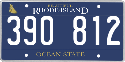 RI license plate 390812