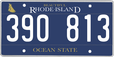 RI license plate 390813