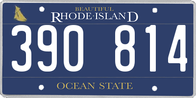 RI license plate 390814