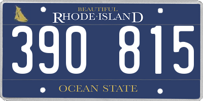 RI license plate 390815