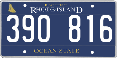 RI license plate 390816