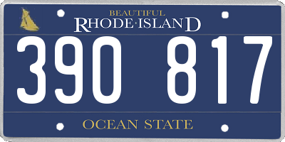 RI license plate 390817