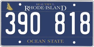 RI license plate 390818