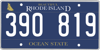 RI license plate 390819
