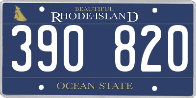 RI license plate 390820