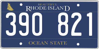 RI license plate 390821